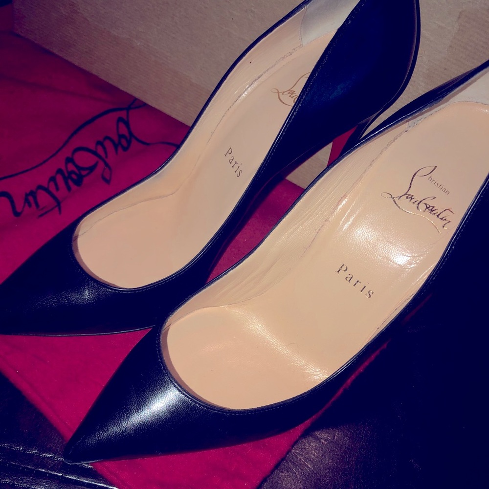 Christian Louboutin black leather Pigalle Follies